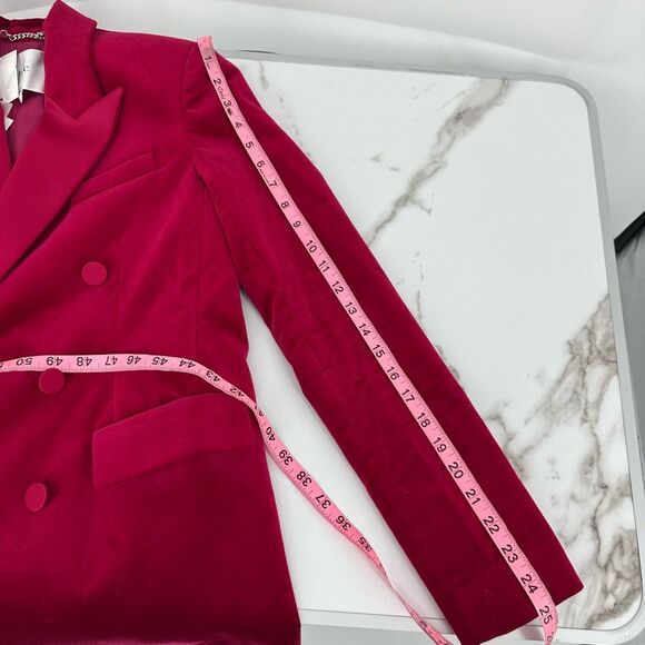 A.L.C. Declan Velvet Tailored Jacket Double Breasted Blazer Pink XS S 2 $650 NWT - Picture 12 of 16